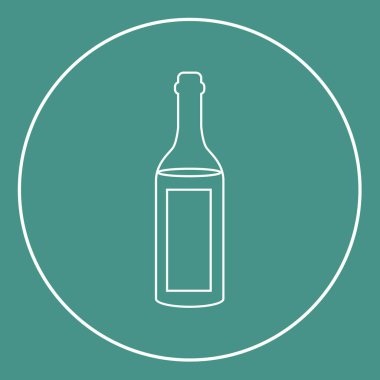 şarap şişesi simgesi, vektör illüstrasyonu