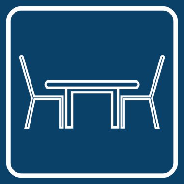 vektör görüntü. Mavi arkaplanda beyaz tablo simgesi.