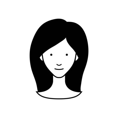 Kadın avatar simgesi vektör illüstrasyon grafik tasarımı