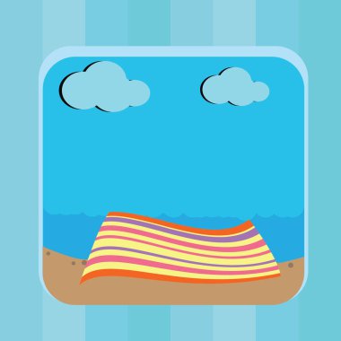 Bir yaz plajının çizgi film karakterinin vektör çizimi