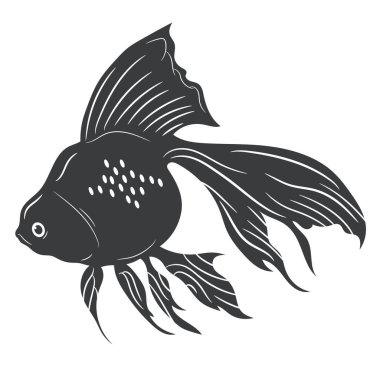 Beyaz arkaplanda balık simgesi
