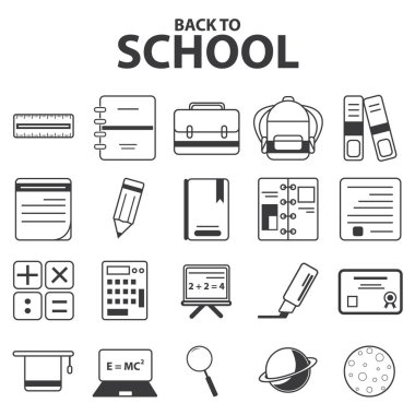 Modern eğitim simgelerinin vektör illüstrasyonu