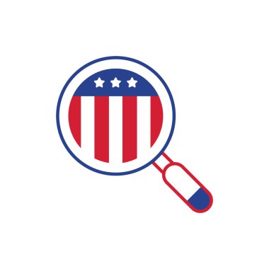 Ulusal sembollü Amerikan teması için renkli vektör illüstrasyonu