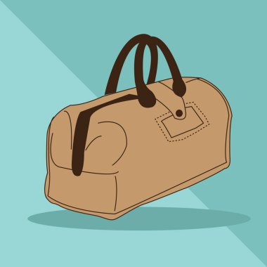 torba simgesi. Web için kadın el çantası vektör simgelerinin düz çizimi