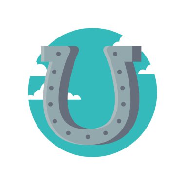 Beyaz arkaplanda izole edilmiş at nalı simgesi