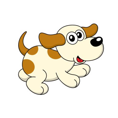 Çizgi film sevimli köpeğinin vektör çizimi