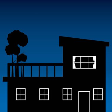 Bir evin siluetinin vektör çizimi