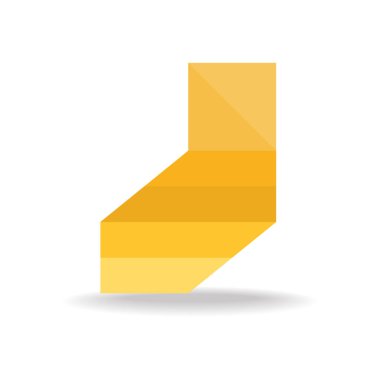 Tek sarı ve turuncu piramidin vektör çizimi