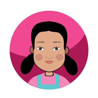 Kadın yüz ikon vektör illüstrasyonu