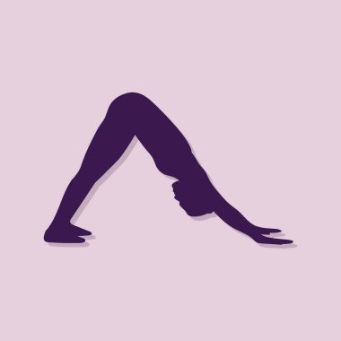 Vektör düz tasarım. Kadın yogası.