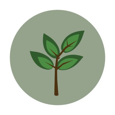 Yeşil çemberde ağaç simgesi