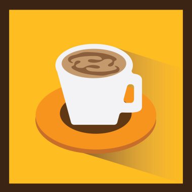 Beyaz arkaplanda izole edilmiş düz stil kahve fincanı simgesi