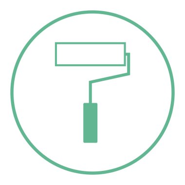 Web ve mobil minimalist düz biçim için ince çizgi halinde boya silindiri simgesi