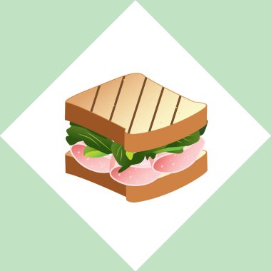 Jambonlu ve peynirli sandviç.