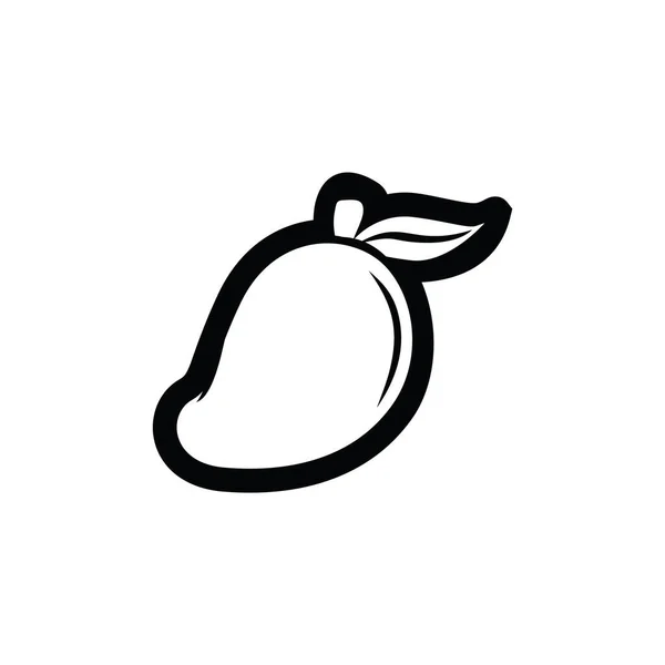 Vector Icono Fruta Blanco Negro — Archivo Imágenes Vectoriales