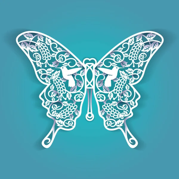 Mariposa Estilo Dibujado Mano Ilustración Vectorial — Vector de stock