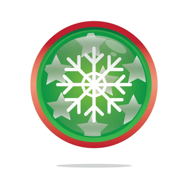 Vector Kerst Sneeuwvlok Pictogram — Stockvector