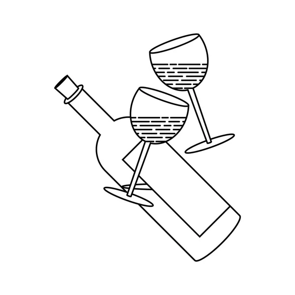 Cocktail Icoon Schets Illustratie Van Champagne Vector Pictogrammen Voor Web — Stockvector