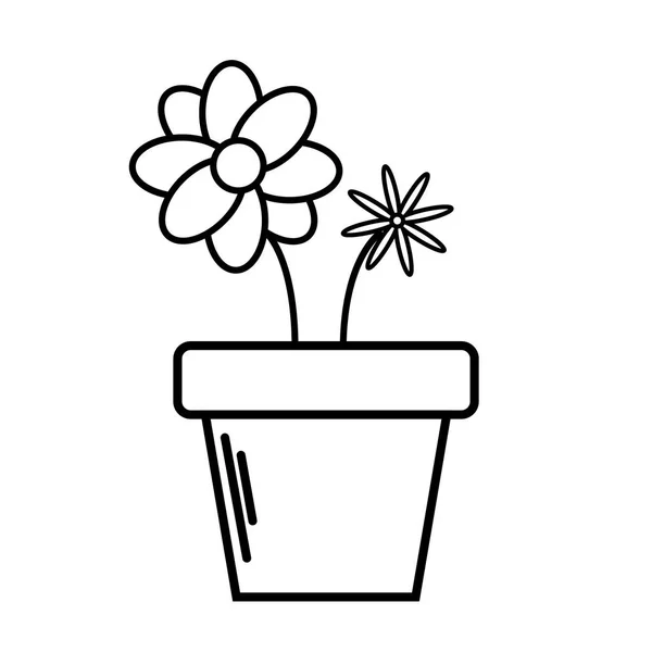 Іконка Квітки Чорному Стилі Ізольована Білому Тлі Символ Рослини Векторна — стоковий вектор