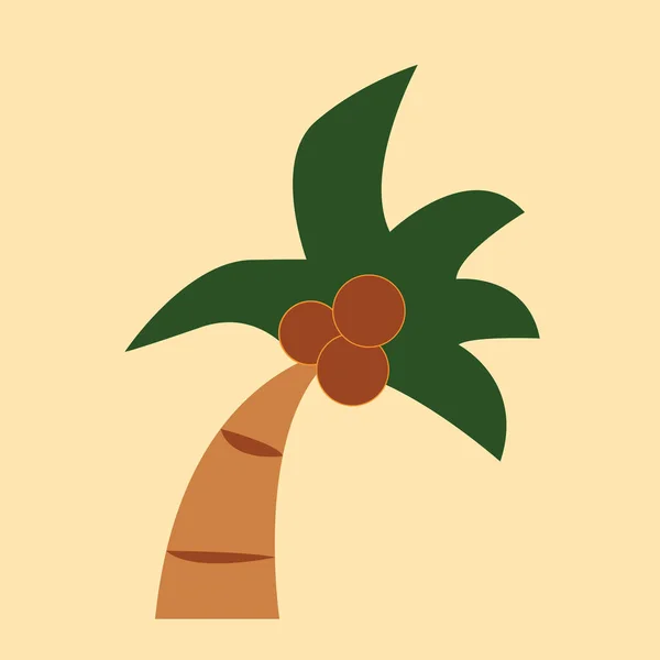 Vector Illustration Palm Tree Icon — Stock Vector