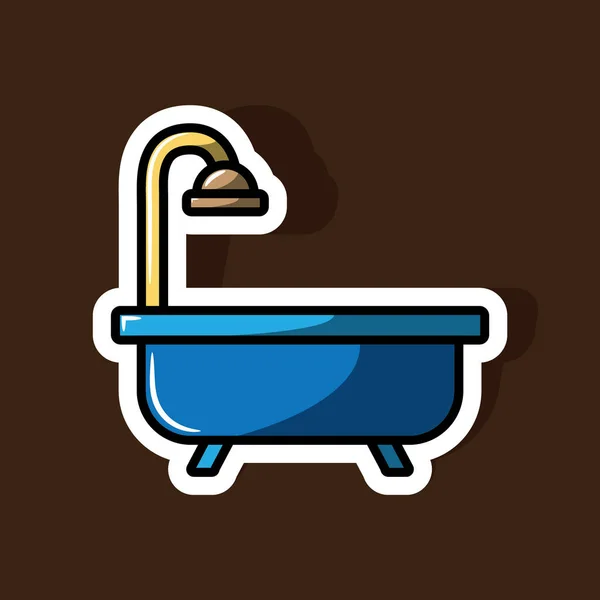 Bañera Con Diseño Icono Ducha Ilustración Vectorial Eps Gráfico — Archivo Imágenes Vectoriales