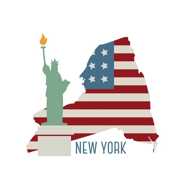 Illustration Vectorielle Colorée Pour Thème Américain Avec Symboles Nationaux — Image vectorielle