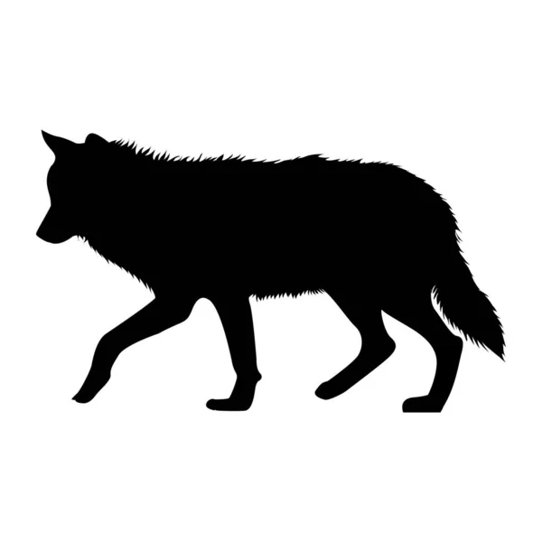 Vector Silhouette Wolf — Stock Vector