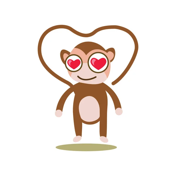 Macaco com coração - animal infantil personagem de desenho animado