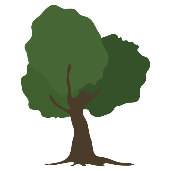 Silueta Stromu Izolované Bílém Pozadí — Stockový vektor