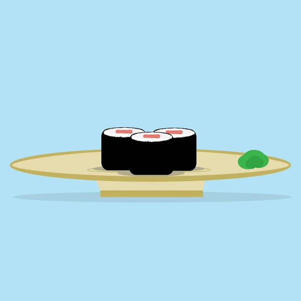 Sushi Con Salmón Caviar — Vector de stock