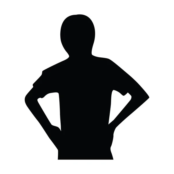 Silhouette Homme Avec Une Tasse Thé — Image vectorielle