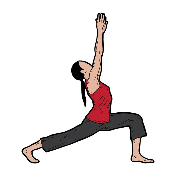 Mujer Practicando Yoga Pose Sobre Fondo Blanco — Vector de stock