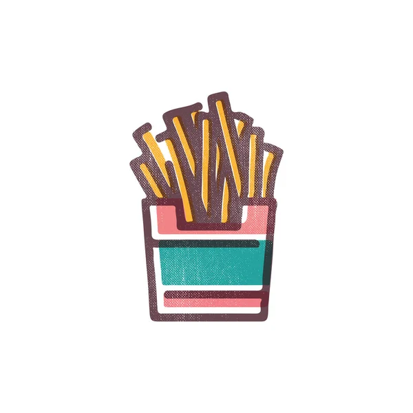 Fries Illustrazione Vettoriale Elemento Icona Sfondo — Vettoriale Stock