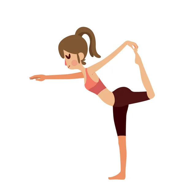 Ilustración Vectorial Una Mujer Haciendo Yoga — Vector de stock