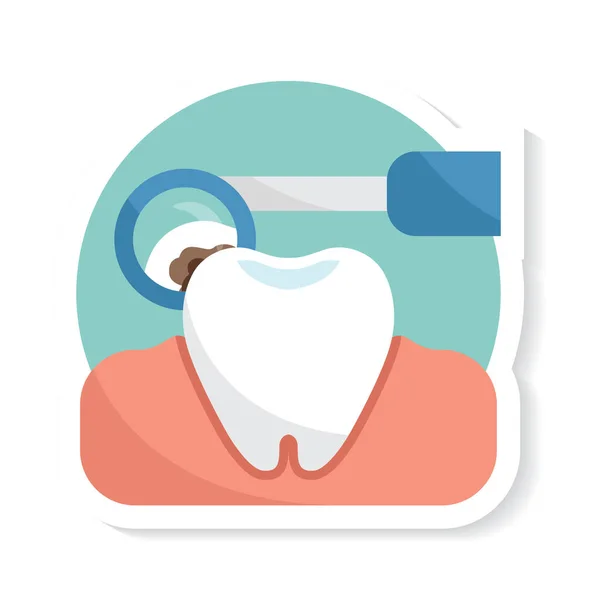 Icona Piatta Dentale Illustrazione Vettoriale — Vettoriale Stock