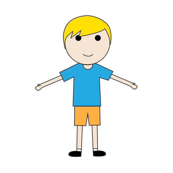 Boy Character Cartoon Vector Illustration — Stock Vector
