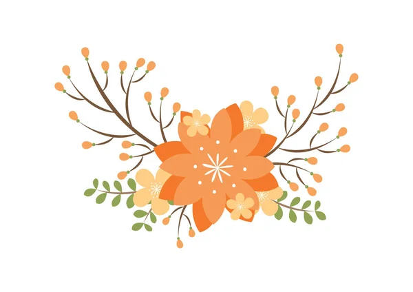 Vector Ramo Floral Con Flores — Archivo Imágenes Vectoriales