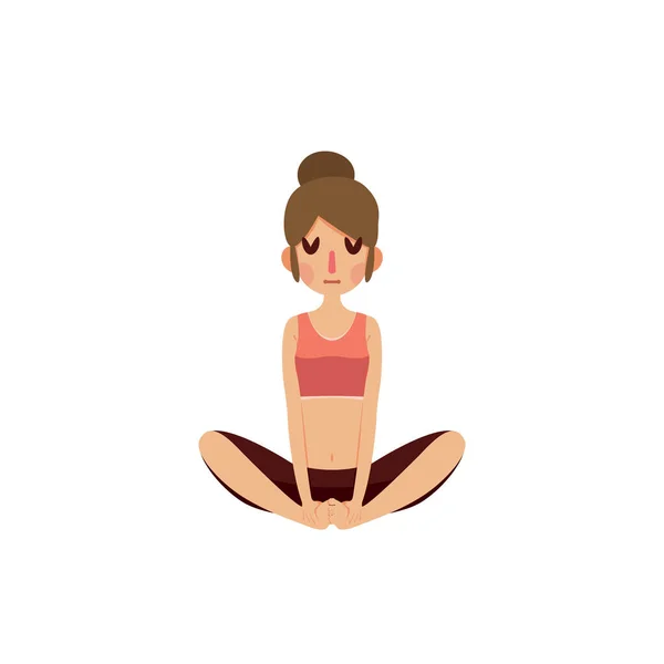 Yoga Concept Represented Woman Icon Isolated Flat Illustration — Stock Vector