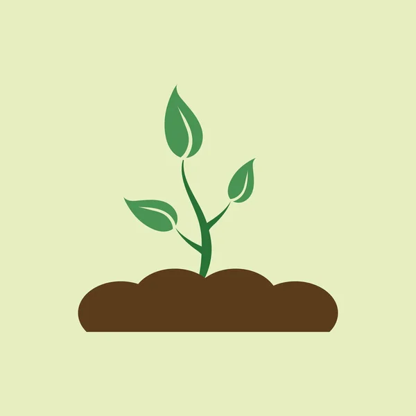 Icono Planta Estilo Plano Aislado Sobre Fondo Blanco Naturaleza Símbolo — Vector de stock