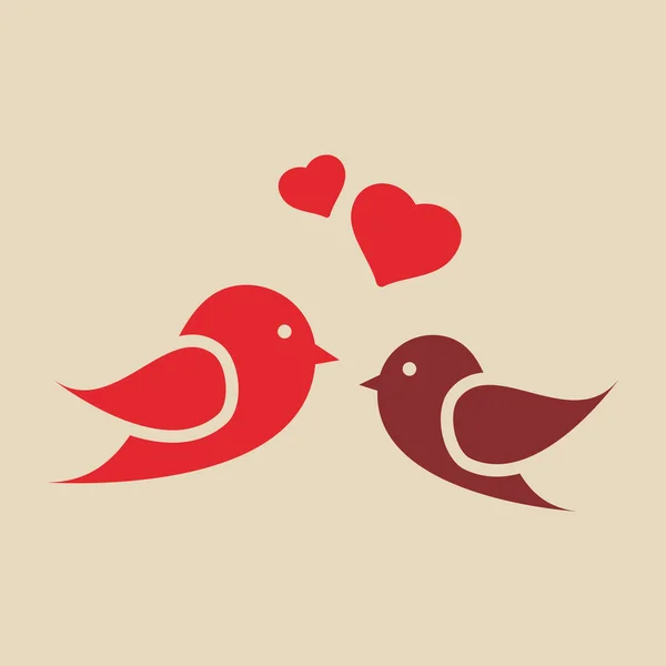 Illustrazione Vettoriale Creativa Uccelli Amore — Vettoriale Stock
