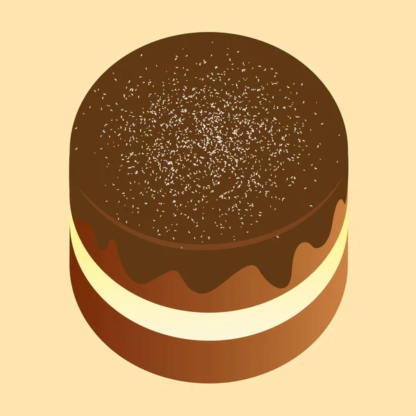Illustrazione Vettoriale Una Torta Cioccolato — Vettoriale Stock