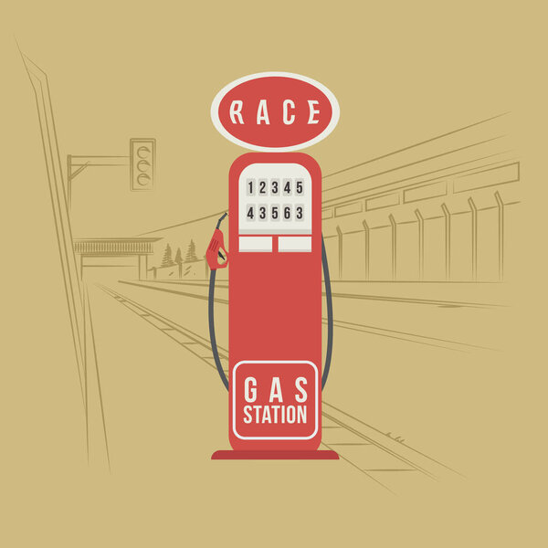 vector illustration of a car station