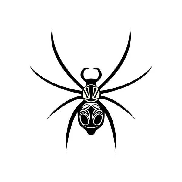 Beyaz Arka Planda Bir Örümceğin Vektör Çizimi — Stok Vektör