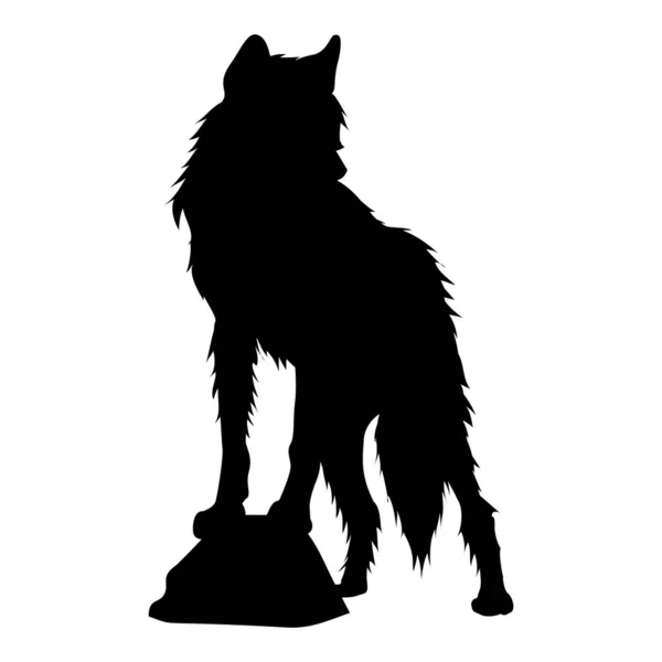 Vector Silhouette Dog White Background — Stock Vector