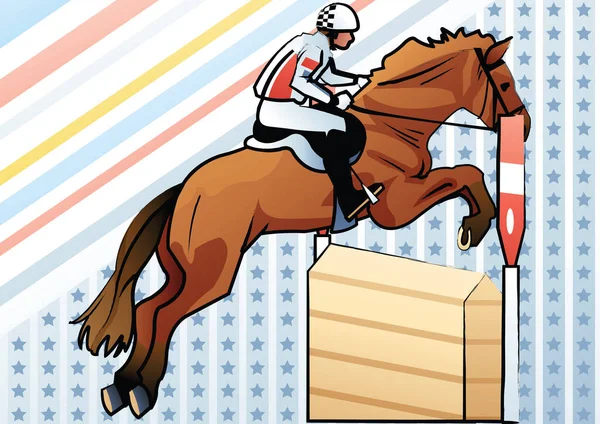 Vector Illustration Racing Horse — Stock Vector