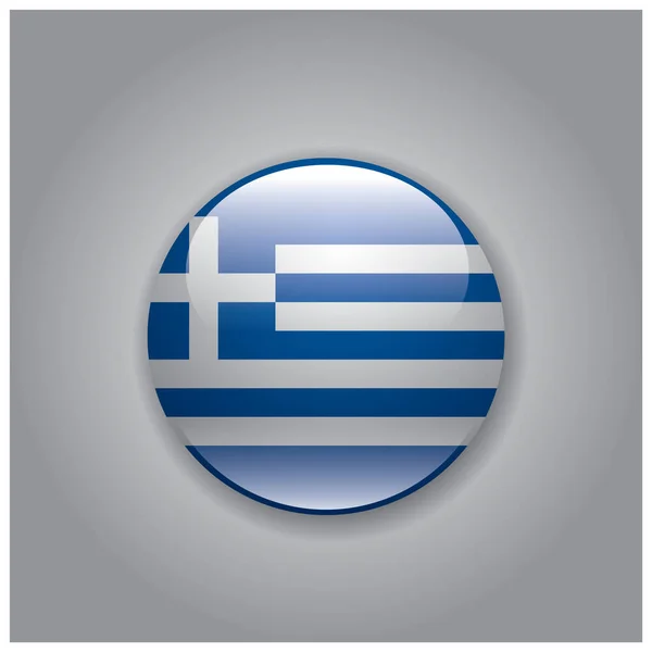 Διανυσματική Απεικόνιση Του Κουμπιού Σημαία Της Ελλάδας — Διανυσματικό Αρχείο