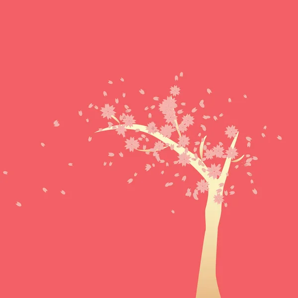 桜の枝を持つ木 — ストックベクタ