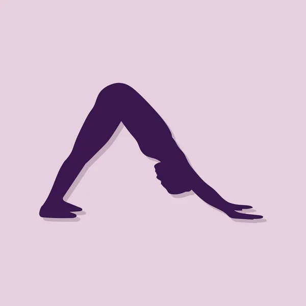 Dessin Plat Vectoriel Yoga Femme — Image vectorielle