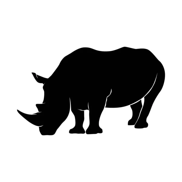 Silhouette Vectorielle Rhinocéros — Image vectorielle