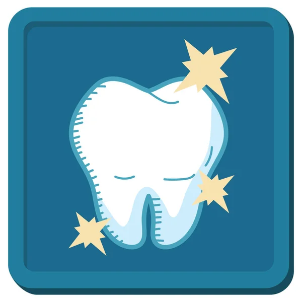 Zahn Symbol Cartoon Stil Isoliert Auf Weißem Hintergrund Zahnpflege Symbol — Stockvektor